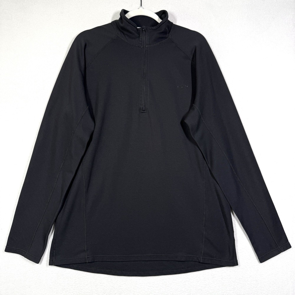 Patagonia Shirt Mens XXL 2XL Capilene 3 Zip Neck Baselayer Stretch 1/4 Zip Black
